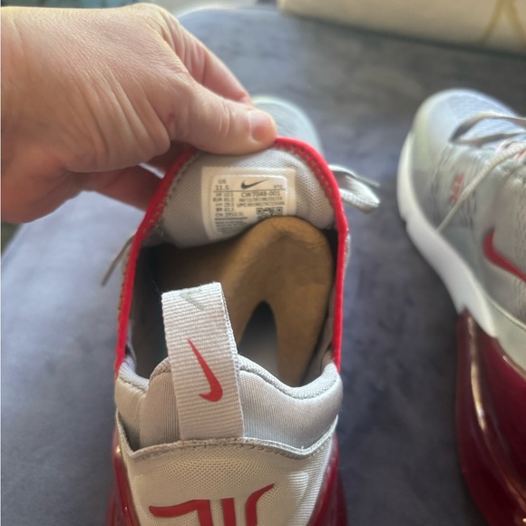 Nike Air Max 270 Gray and Red Sneakers - Picture 4 of 5